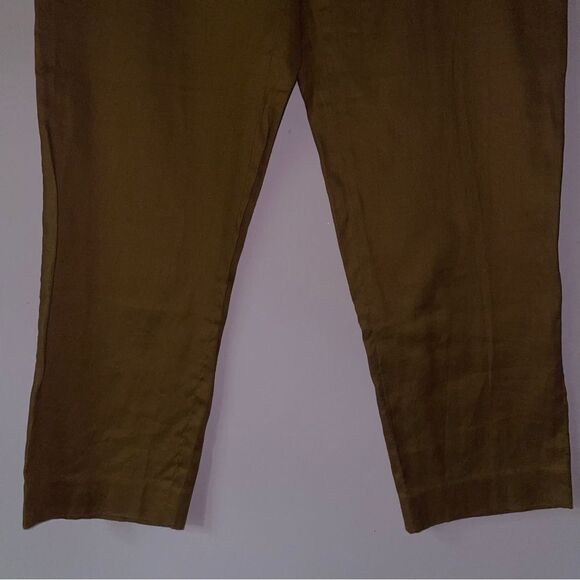 Loft 4P Linen Blend Trouser Brown Pants Lagenlook - Picture 5 of 9
